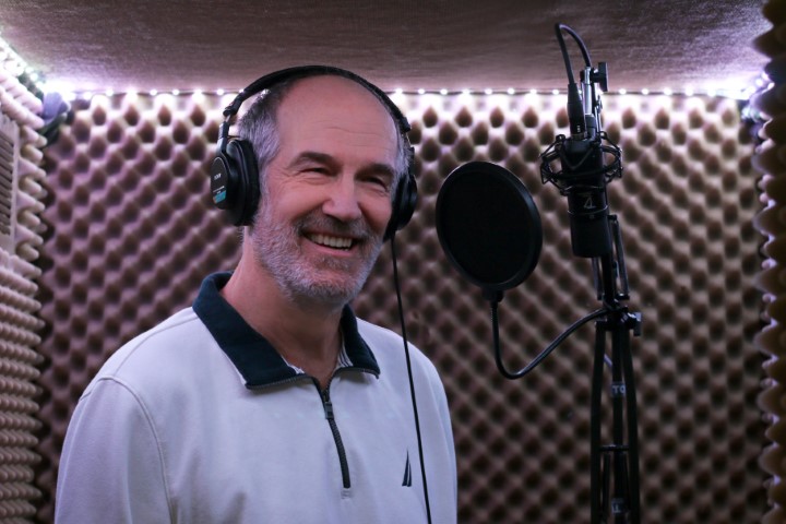Bill Brobeck in the VO recording booth